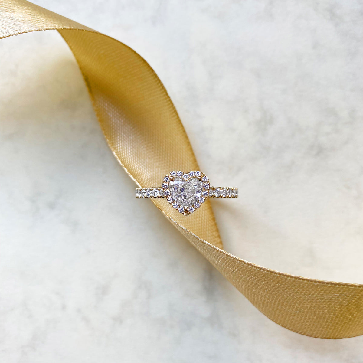 Heart Shape Diamond Halo Engagement Ring - Eleonore | Beldiamond