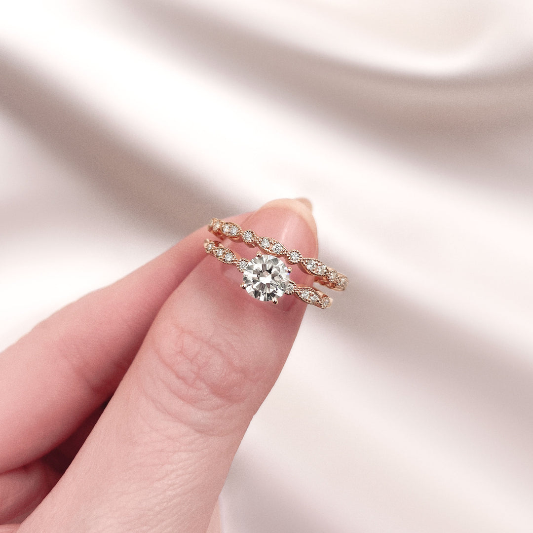 Bague Alliance Or 18 Carats Avec Diamants 0,64 Carat - 4,40 G - Occasion
