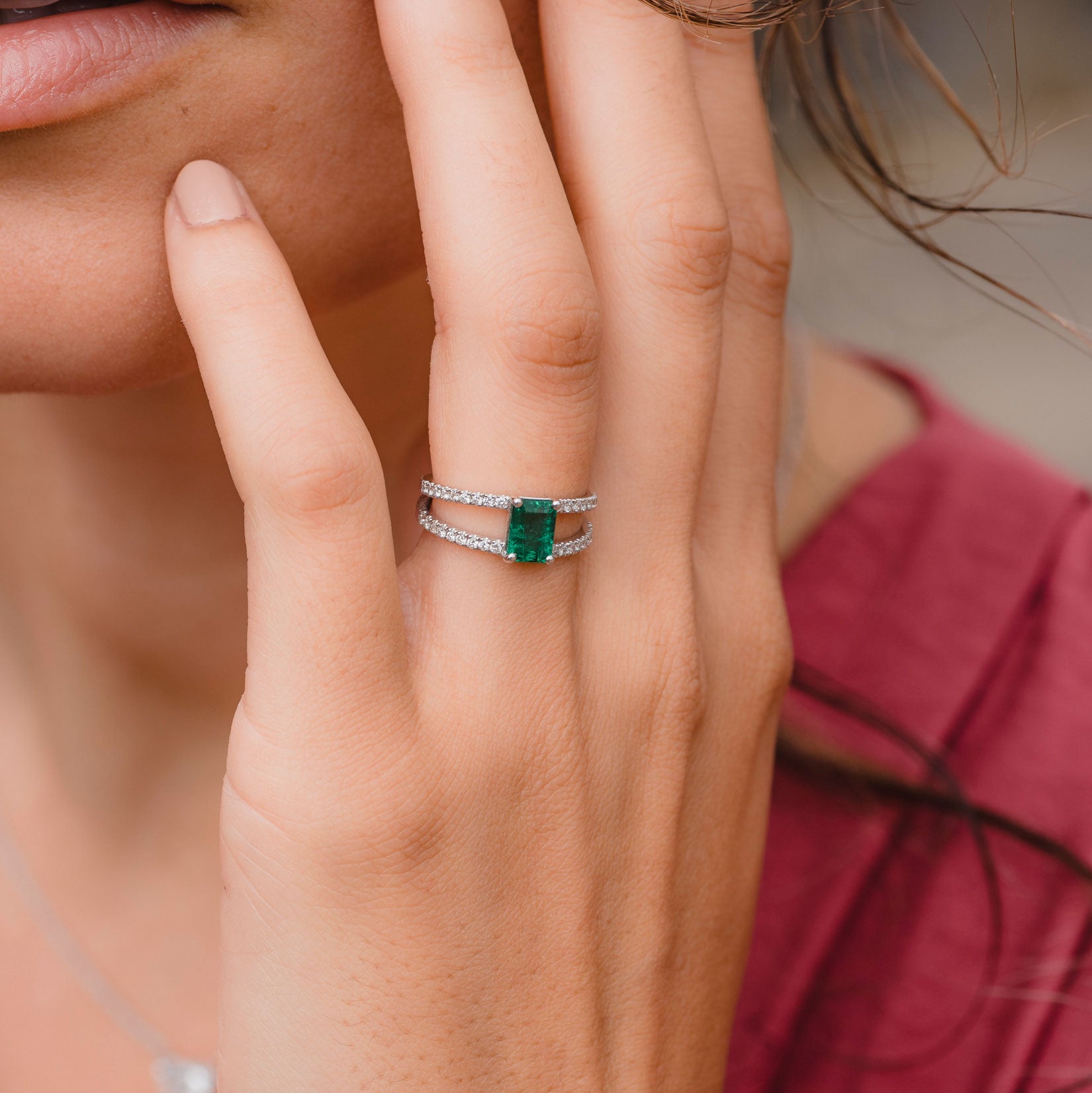 Achetez Bague de fiançailles Odincxb en Palladium 950 Émeraude (créée en laboratoire) 7 Carats Coupe Émeraude taillé Achetez Bague de fiançailles Odincxb en Palladium 950 Émeraude (créée en laboratoire) 7 Carats Coupe Émeraude taillé