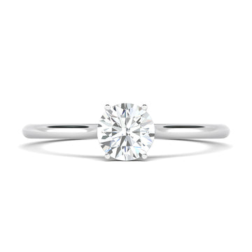 Solitaire round diamond engagement ring