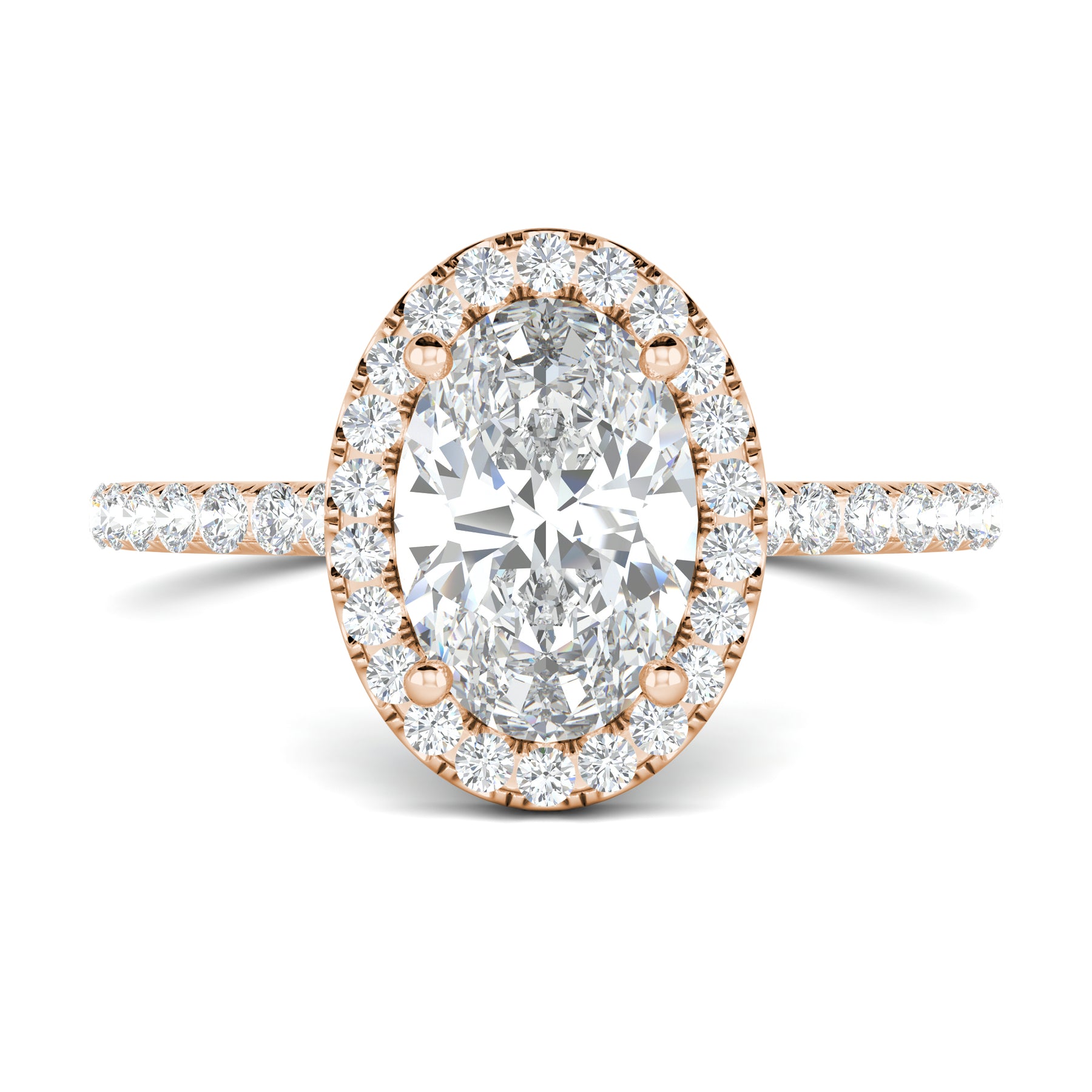 Oval Diamond Halo Engagement Ring - Elisa | Beldiamond