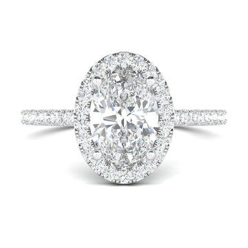 Oval Halo diamond engagement ring