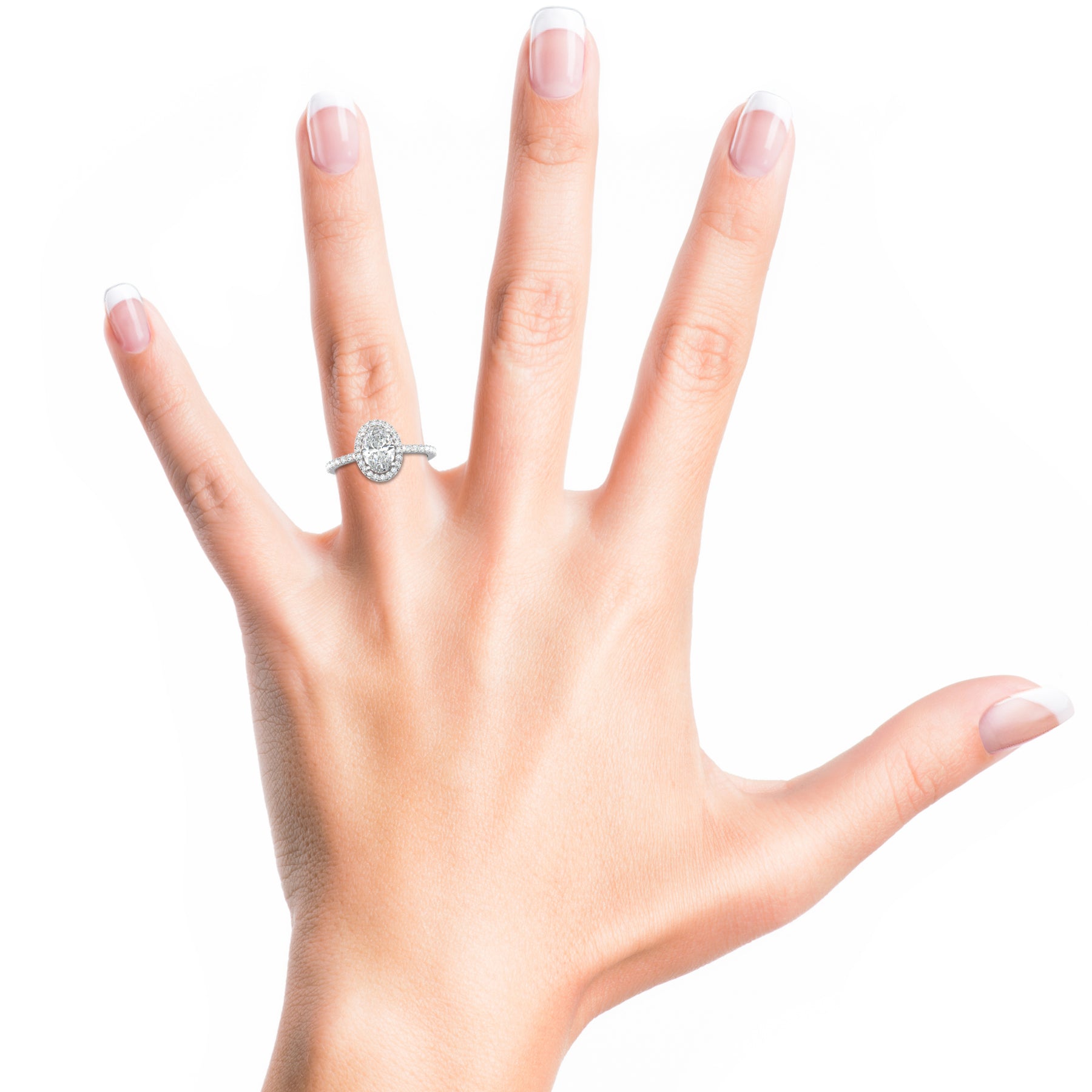 Oval Diamond Halo Engagement Ring - Elisa | Beldiamond