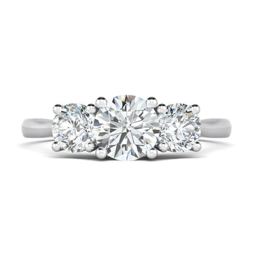 Trilogy round diamond engagement ring
