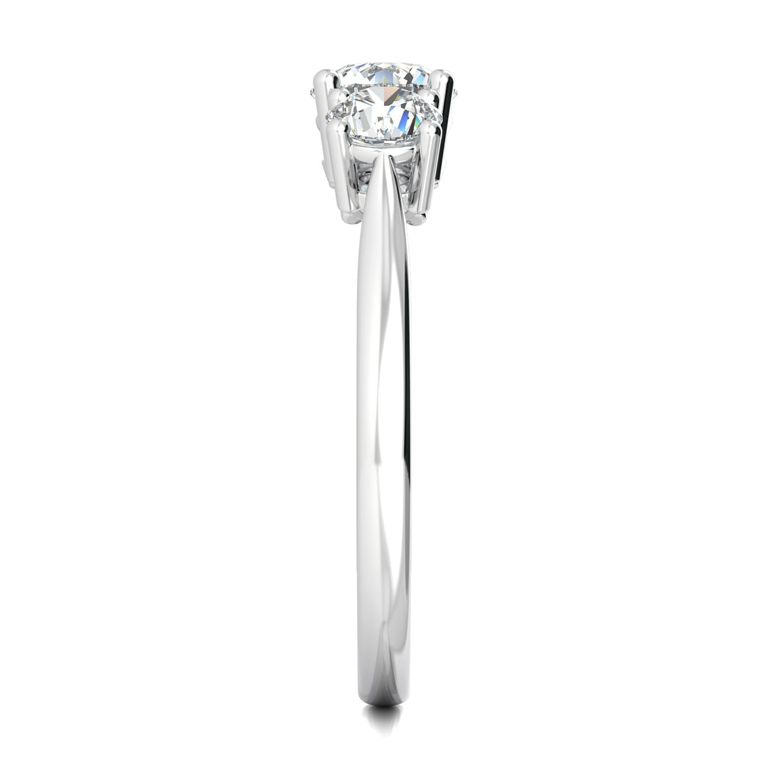 Bague De Fiançailles Trois Diamants En Or Blanc 14 Carats - Diamants Simulés 2,80 Ct - Taille US 12 - Neuf
