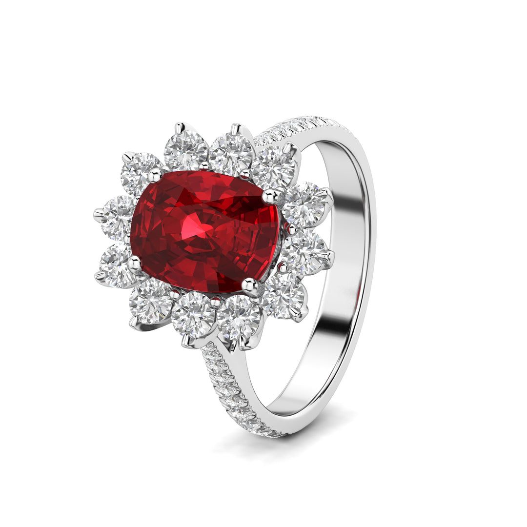 Bague en or blanc et diamant ovale | KLENOTA Bague en or blanc et diamant ovale | KLENOTA