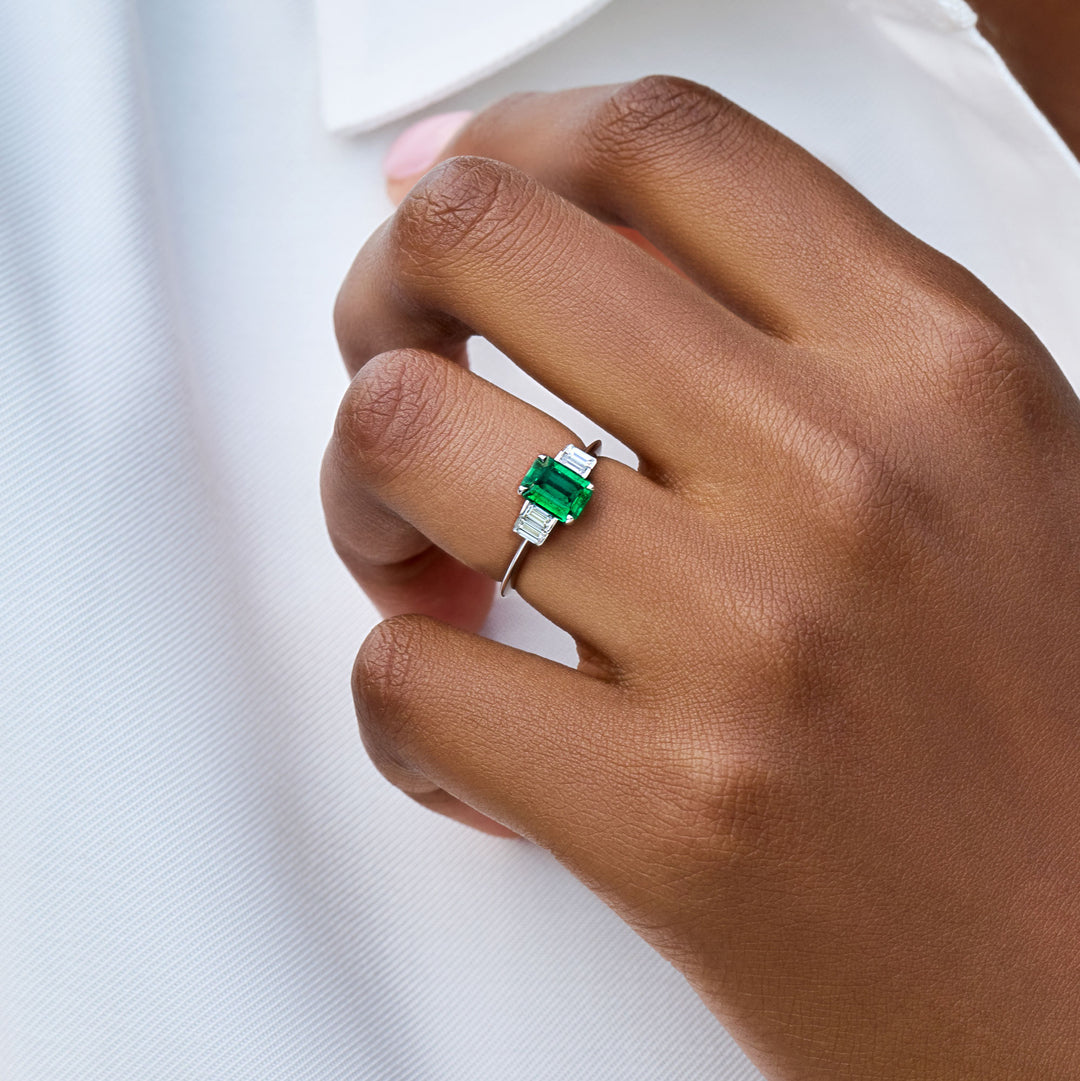 Bague pierre baguette best sale