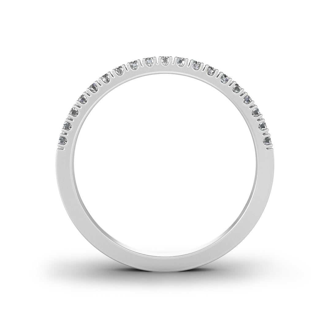 Alliance éternité En Argent 925 Rhodié - Pavage De Diamants CZ - Taille 60 - Dolly-Bijoux - Neuve